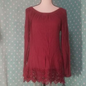 Maroon Flowy Blouse